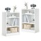 Costway 2 PCS 3-Tier Bookcase Open Multipurpose Display Rack Cabinet with Adjustable Shelves White/Black/Brown